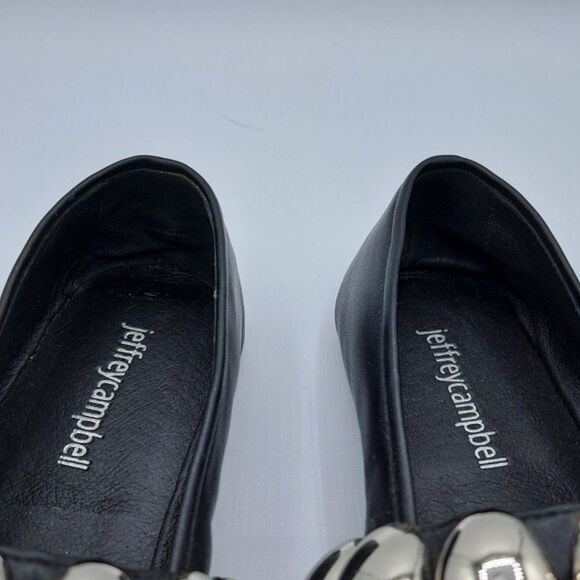 Jeffrey Campbell Mary Jane Ballet Flats Black Stud Embellished Size 7 - Picture 5 of 11